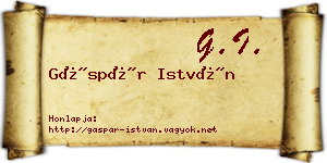 Gáspár István névjegykártya